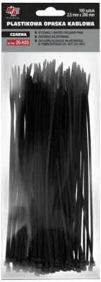 MA Professional Stahovací pásky černé 2,5 × 200 mm, 100 ks