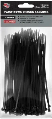 MA Professional Stahovací pásky černé 3,6 × 200 mm, 100 ks