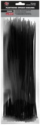 MA Professional Stahovací pásky černé 4,8 × 370 mm, 100 ks