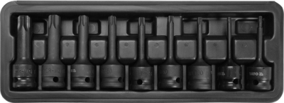 Sada rázových hlavic s bity TORX 1/2″, 9 dílů YATO YT-10654