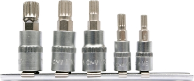 Sada hlavic SPLINE 1/4″ a 3/8″, 5 dílů YATO YT-04360