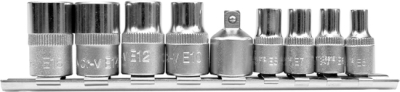 Sada hlavic E-TORX E5–E16 s adaptérem, 9 dílů YATO YT-0520