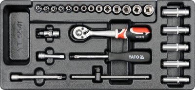 Gola sada 1/4″ ve vložce, 25 dílů YATO YT-5541