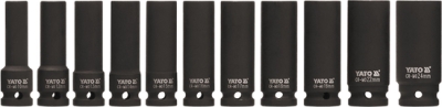 Sada prodloužených rázových hlavic 1/2″, 11 ks YATO YT-1054