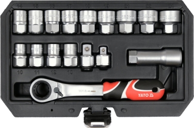 Sada průchozích hlavic SPLINE, 17 dílů YATO YT-38653