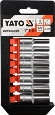 Sada nástrčných hlavic 1/4″, 8 ks YATO YT-14431