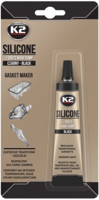 K2 – černý těsnicí silikon, 21 g, blistr