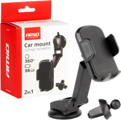 AMIO 04136 – držák telefonu 2 v 1 na sklo nebo do ventilace