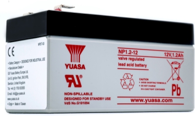 Záložní baterie YUASA NP1.2-12 AGM VRLA – 12 V, 1,2 Ah