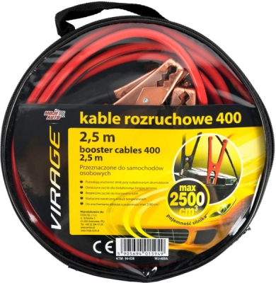 Startovací kabely VIRAGE 400 A, 2,5 m – 94-036