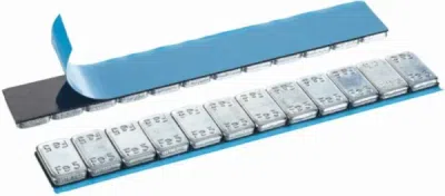 TIP TOPOL TPALU-FE-ECO – samolepicí ocelové závaží 12 × 5 g, stříbrné, 100 pásků