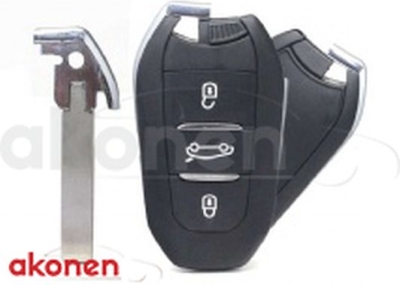 AKONEN 007PG004 – náhradní autoklíč Peugeot, 433 MHz, 3 tlačítka