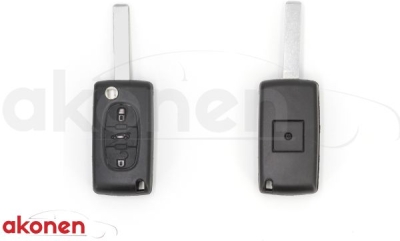 AKONEN 007PG005 – náhradní autoklíč Peugeot, 433 MHz, 3 tlačítka