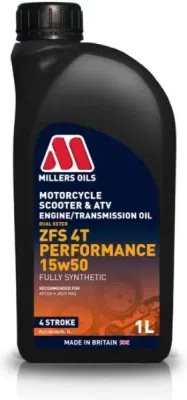 Millers Oils ZFS 4T Performance 15W-50 – motocyklový motorový olej 4T, 1 l