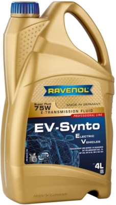 RAVENOL EV-SYNTO SUPER FLUID 75W E-TF – olej pro elektrické pohony, 4 l