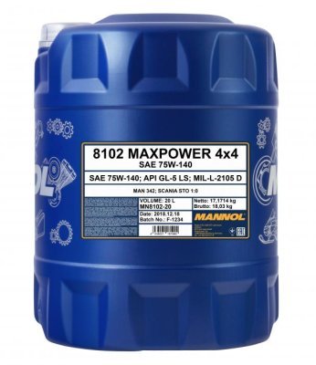 Převodový olej 75W-140 Mannol Maxpower 4x4 - 20L