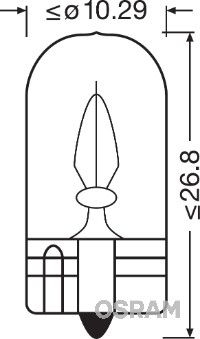 Autožárovka OSRAM 2841 – W3W, 24 V, 3 W, W2.1x9.5d