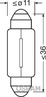 Autožárovka OSRAM 6461 – SV8.5-8, 12 V, 10 W, SV8.5-8