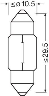 Autožárovka OSRAM 6438 – SV8.5-8, 12 V, 10 W, SV8.5-8
