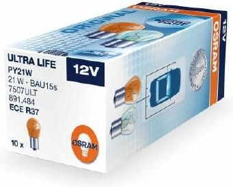 Autožárovka OSRAM 7507ULT – PY21W, 12 V, 21 W, BAU15s