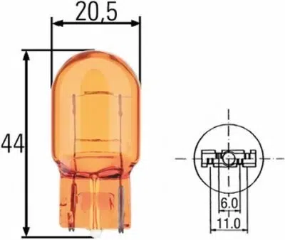 Autožárovka OSRAM 7504 – WY21W, 12 V, 21 W, W3x16d