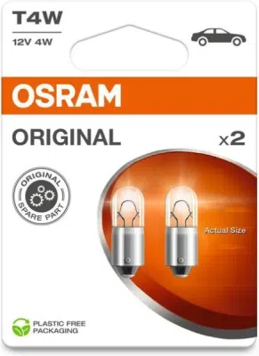 Autožárovka OSRAM 3893-2BL – T4W, 12 V, 4 W, BA9s