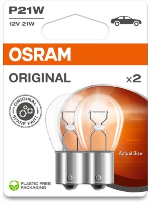 Autožárovka OSRAM 7506-2BL – P21W, 12 V, 21 W, BA15s