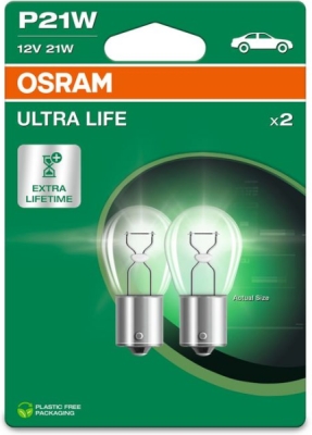 Autožárovka OSRAM 7506ULT-2BL – P21W, 12 V, 21 W, BA15s
