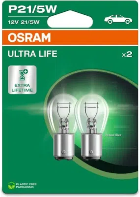Autožárovka OSRAM 7528ULT-2BL – P21/5W, 12 V, 21/5 W, BAY15d