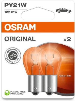 Autožárovka OSRAM 7507-2BL – PY21W, 12 V, 21 W, BAU15s