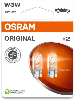 Autožárovka OSRAM 2821-2BL – W3W, 12 V, 3 W, W2.1x9.5d