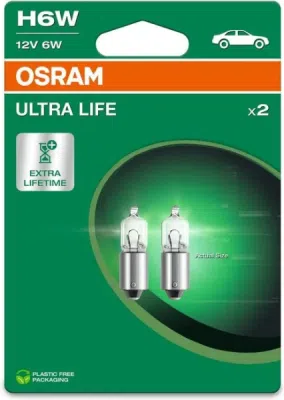 Autožárovka OSRAM 64132ULT-2BL – H6W, 12 V, 6 W, BAX9s