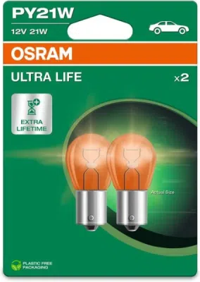 Autožárovka OSRAM 7507ULT-2BL – PY21W, 12 V, 21 W, BAU15s