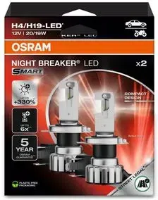 LED žárovka OSRAM 64193DWNBSM-2HB – NIGHT BREAKER LED SMART, H4/H19, 12 V, 6000 K
