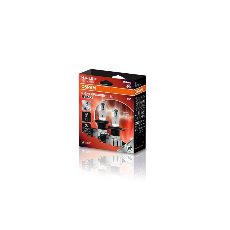 LED žárovka OSRAM 64193DWNBST-2HB – NIGHT BREAKER LED START, H4, 12 V, 6000 K