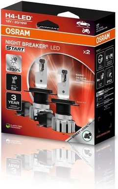 LED žárovka OSRAM 64193DWNBST-2HB – NIGHT BREAKER LED START, H4, 12 V, 6000 K