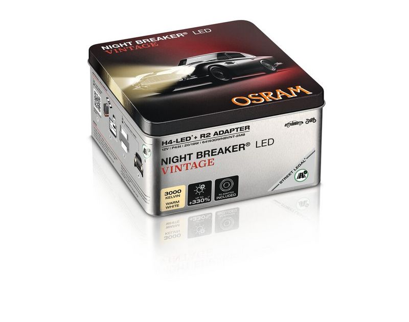 LED žárovka OSRAM 64193DWNBVNT-2MB – NIGHT BREAKER LED VINTAGE, H4/R2, 12 V, 3000 K