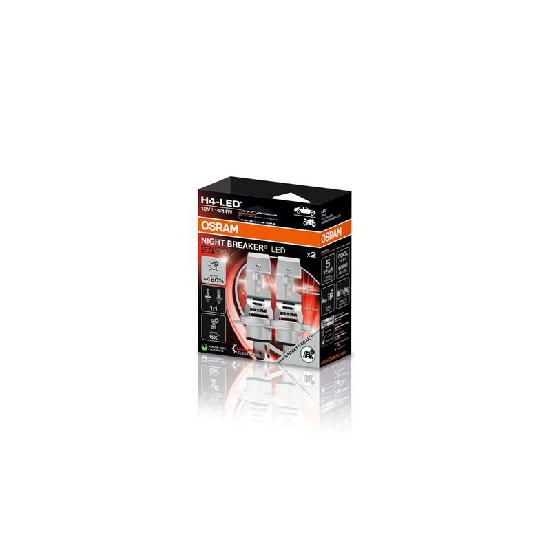 LED žárovka OSRAM 64193DWNBSP-2HB – NIGHT BREAKER LED SPEED, H4, 12 V, 6000 K