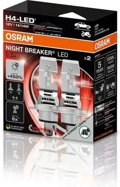 LED žárovka OSRAM 64193DWNBSP-2HB – NIGHT BREAKER LED SPEED, H4, 12 V, 6000 K