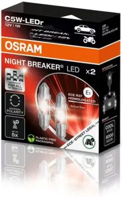 LED žárovka OSRAM 6418DWNB-ECE-2HB – NIGHT BREAKER LED, Sufitová, 12 V, 6000 K