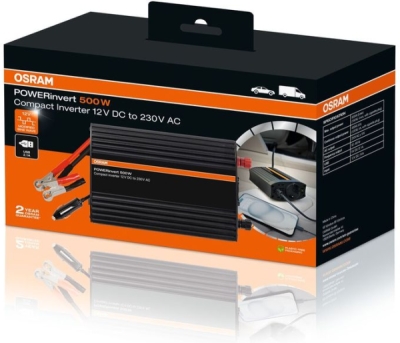 Měnič napětí OSRAM OEINVU500 – 12 V / 230 V, 500 W