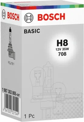 BOSCH 1 987 302 805 – halogenová žárovka H8, 12 V, 35 W – Basic
