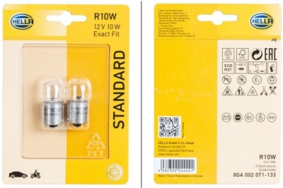 Sada 2 žárovek HELLA R10W 12 V 10 W, BA15s – Standard