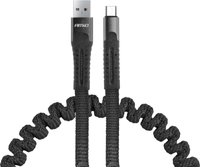 AMIO U-12 02529 – spirálový kabel USB / micro USB, 120 cm