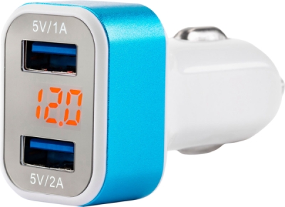 AMIO TEST-04 01028 – autonabíječka 2× USB s voltmetrem, 12/24 V