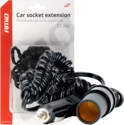 AMIO 03805 – prodlužovací kabel zásuvky zapalovače, 12/24 V, 3 m