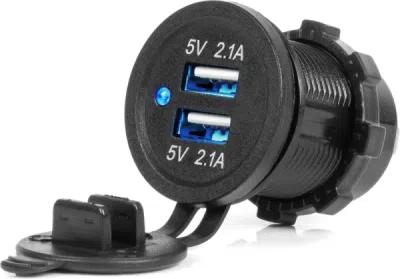 AMIO 04217 – vestavná nabíječka 2× USB, 4,2 A, 12/24 V