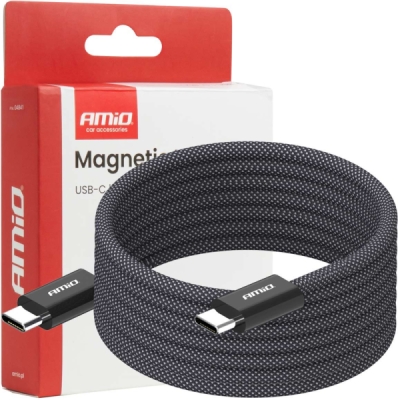 AMIO 04841 – magnetický kabel USB-C / USB-C, 60 W, 2 m