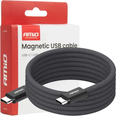 AMIO 04840 – magnetický kabel USB-C / USB-C, 60 W, 1 m