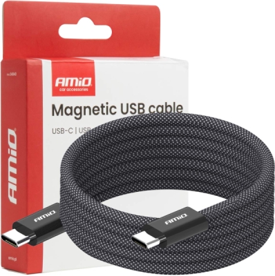 AMIO 04840 – magnetický kabel USB-C / USB-C, 60 W, 1 m